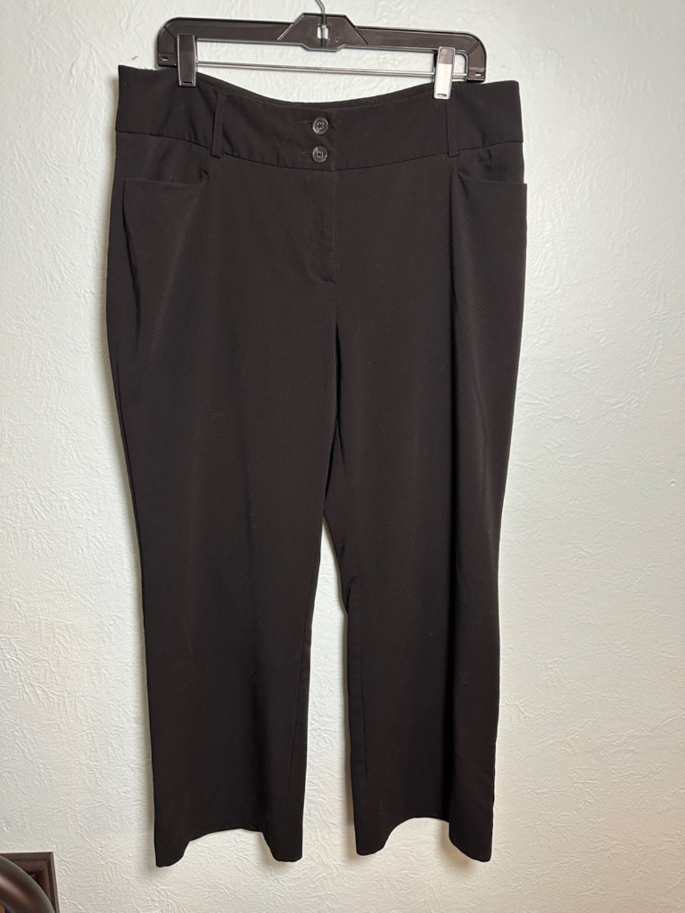 Alfani Women Black Dress Pants Size 14S Ankle Length Stretch Career Workwear Fit